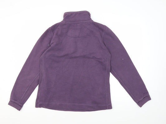 Fat Face Women's Purple 1/4 Zip Fleece Sweatshirt, Size 12