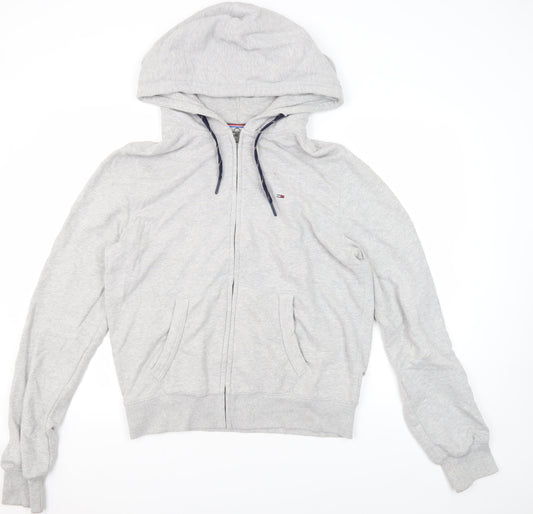 Tommy Jeans Men's Grey Full Zip Hoodie - Medium