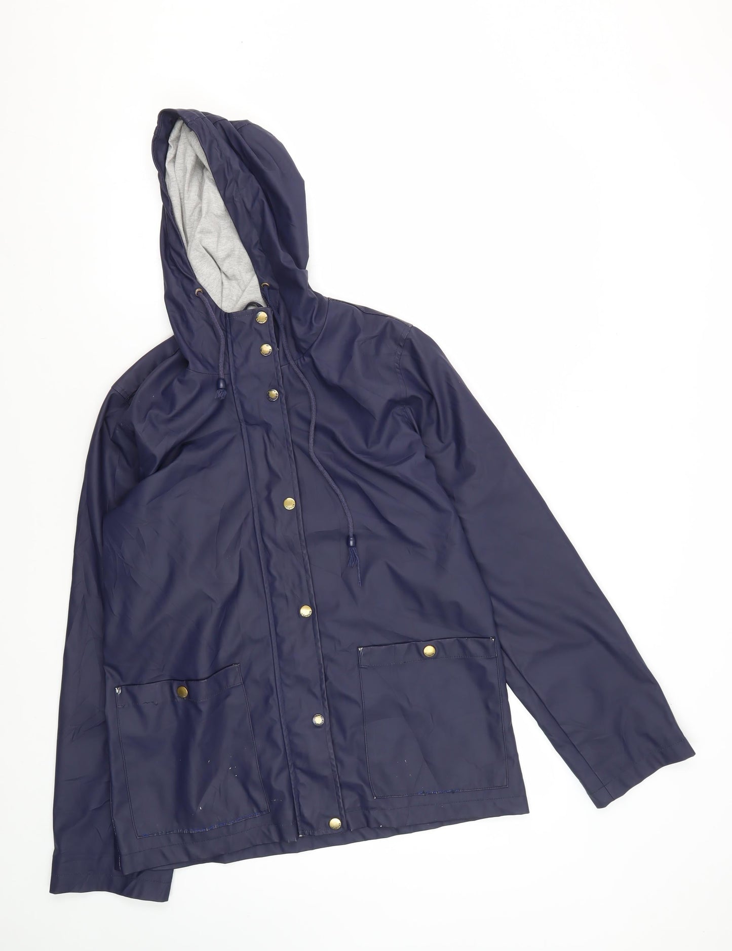 Firetrap Women's Blue Hooded Rain Coat Jacket Size 10