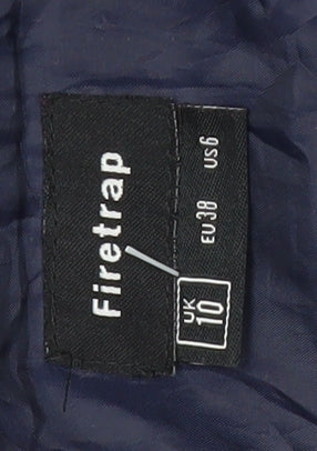 Firetrap Women's Blue Hooded Rain Coat Jacket Size 10