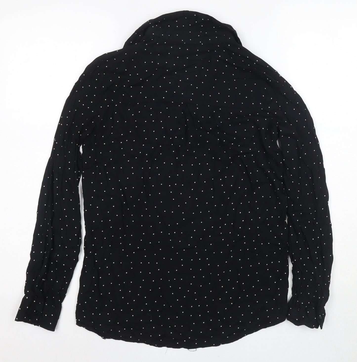 Pimkie Women's Black Polka Dot Button-Up Shirt XS