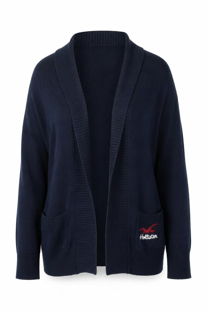 Womens UK S Regular Hollister Black Cardigan Tight-Knit