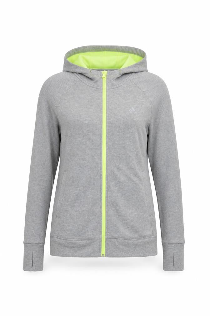 Womens UK S Regular adidas Grey Full Zip Hoodie