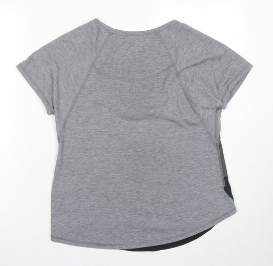 Women's Grey Basic T-Shirt M Activewear Raglan Sleeve