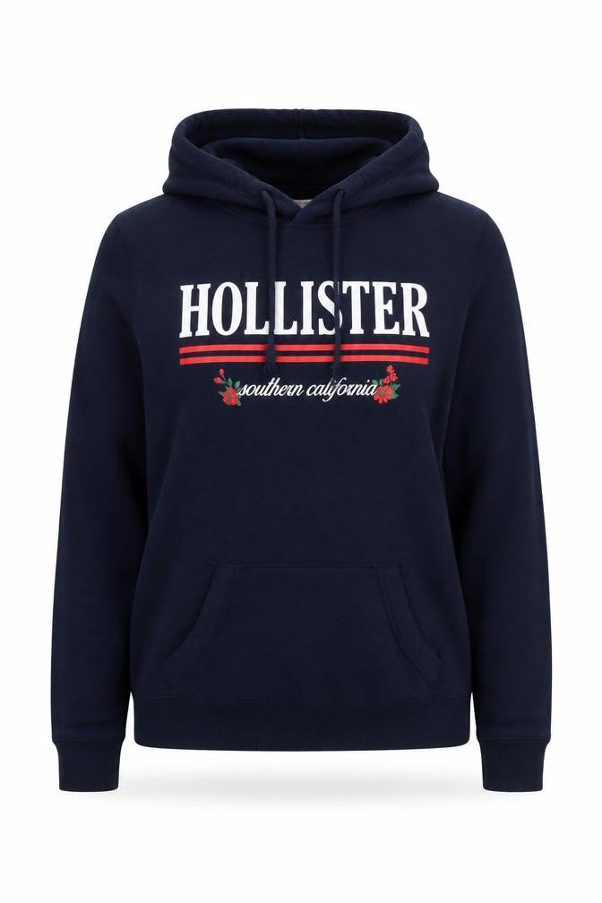 Womens UK S Regular Hollister Blue Pullover Hoodie