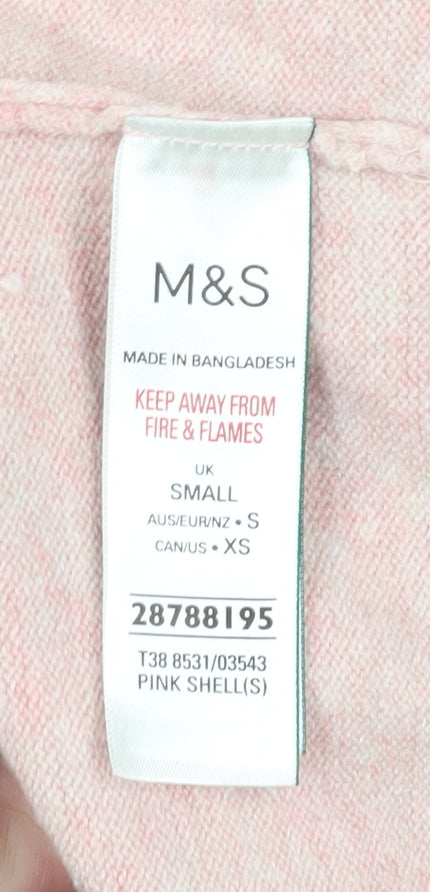 Marks and Spencer Women's Pink Crew Neck Pullover Jumper S