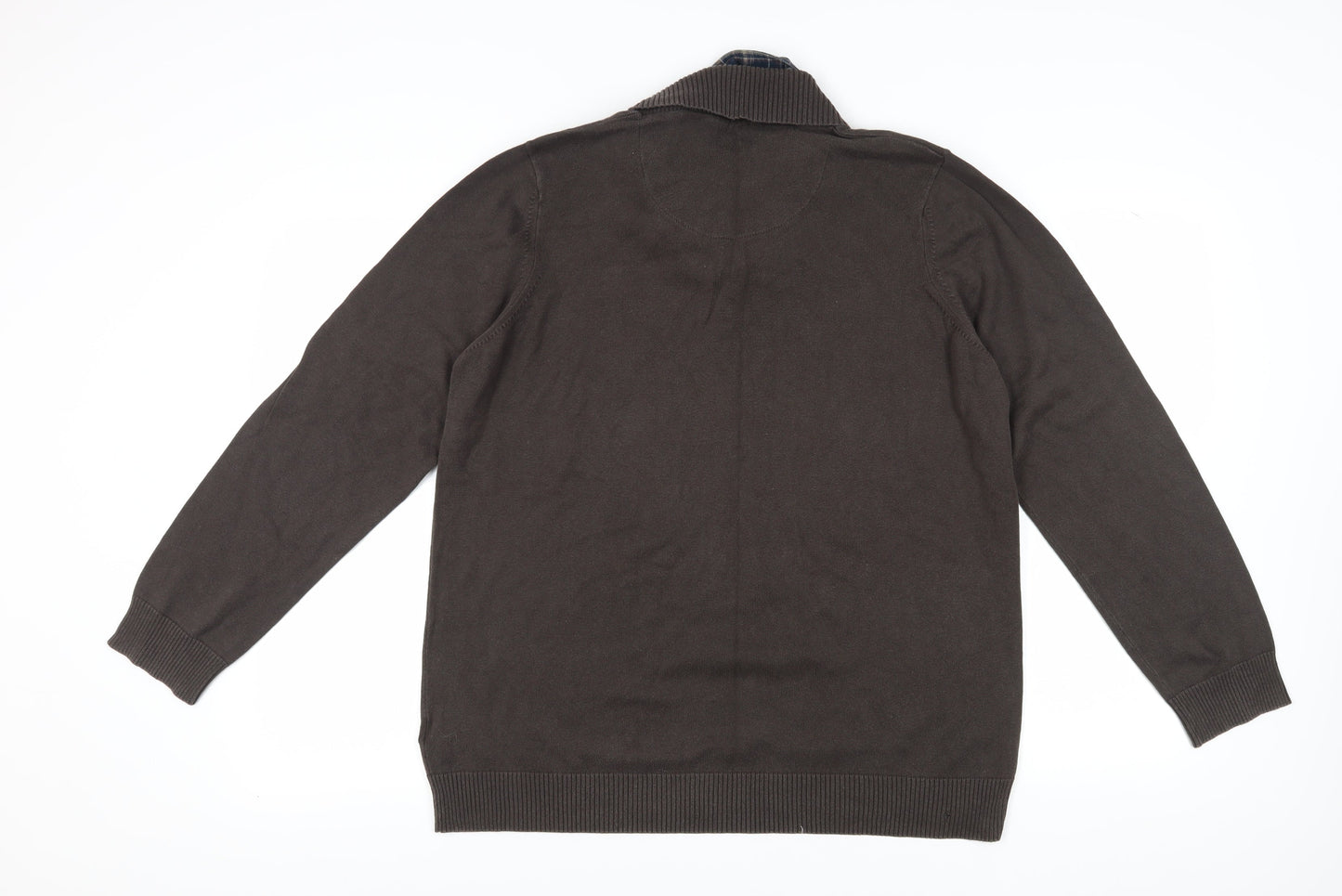 Marks and Spencer Unisex Brown XL Collared Pullover Jumper