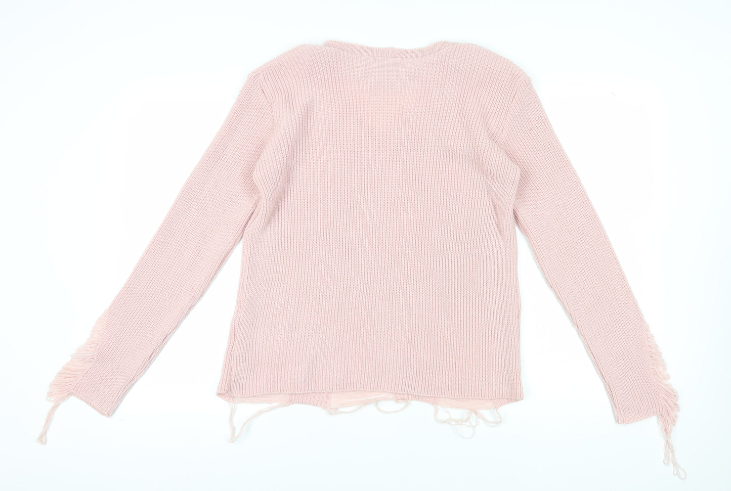 Club L London Women's Pink Distressed Pullover Size 14