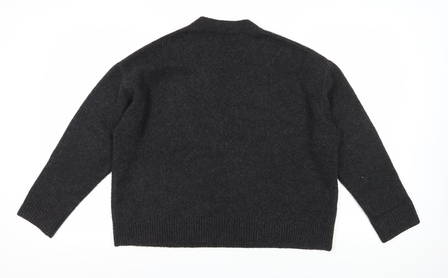 MNG Women's Black Medium Jumper Round Neck Casual Knit