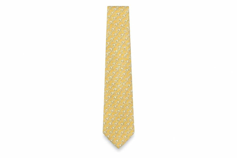 Beaufort Men's Gold Silk Geometric Tie One Size
