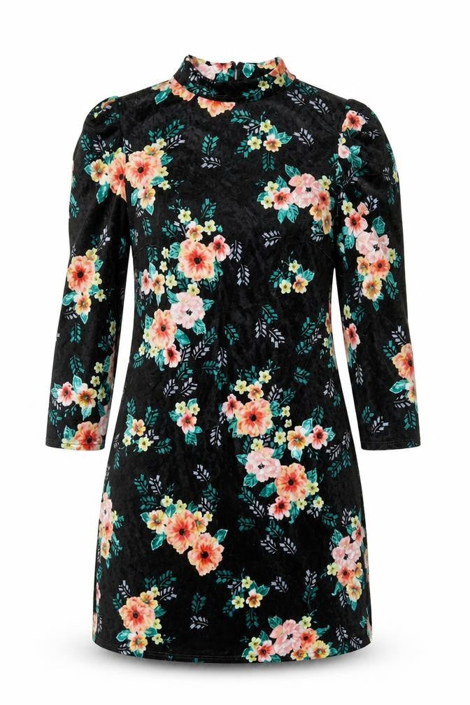 Red Herring Women's Black Floral Bodycon Dress