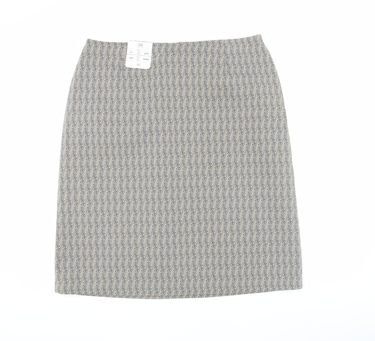St Michael Women’s Herringbone Pencil Skirt, Size 20
