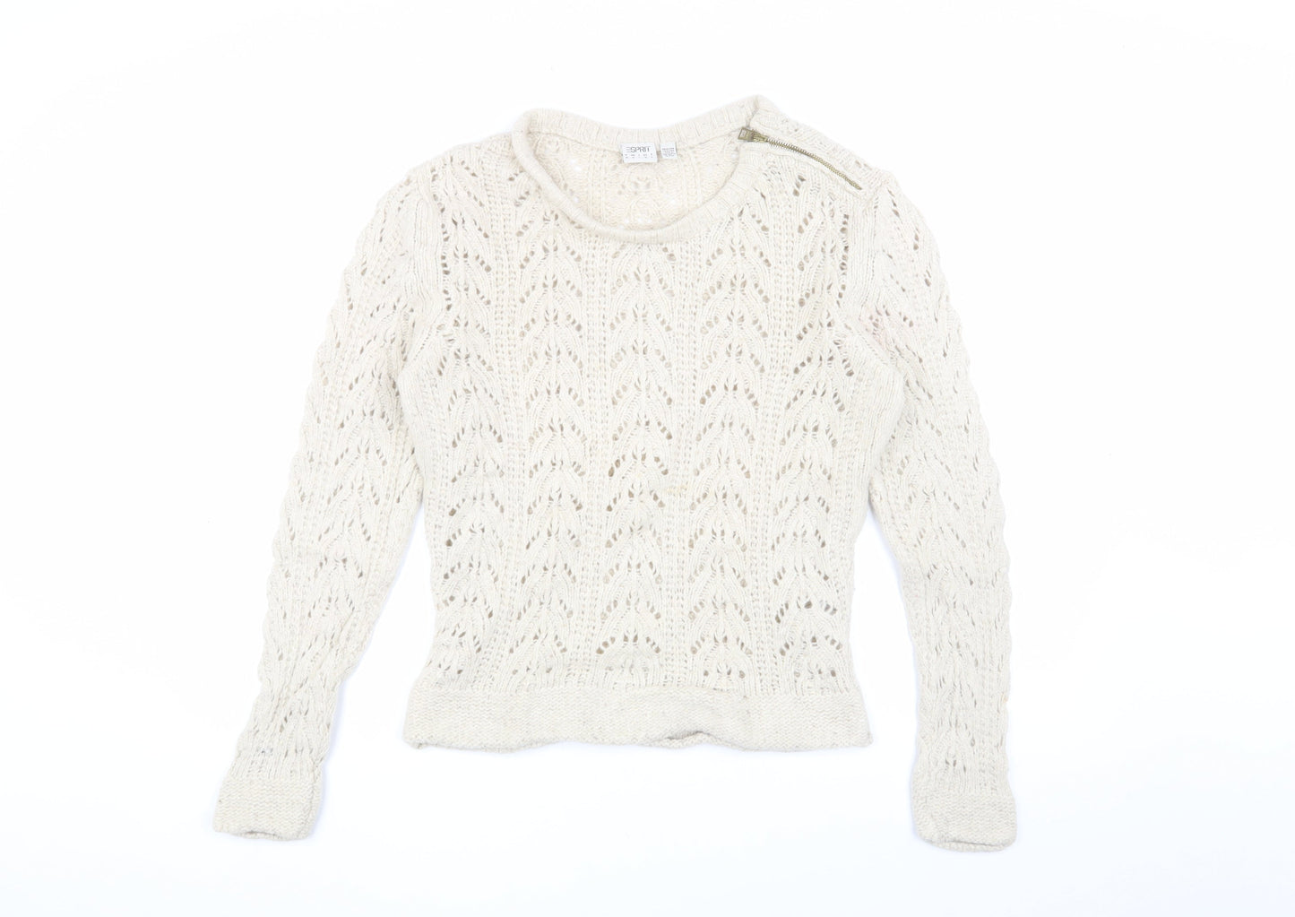 Esprit Women's Ivory Knit Pullover Jumper Size M