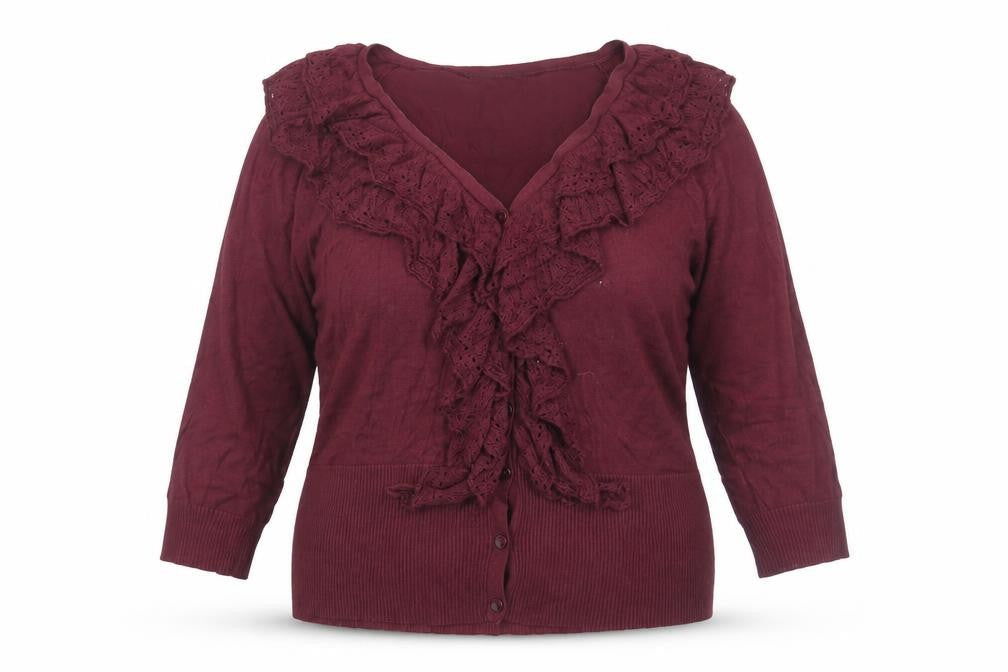 Marks and Spencer Women's Red Cardigan, Size 16, 3/4 Sleeve