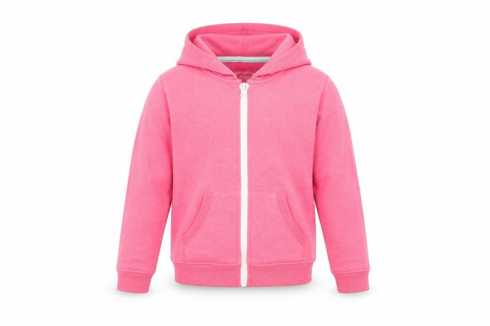 Front view of LOVE girls’ pink full zip hoodie 11-12 years casual wear