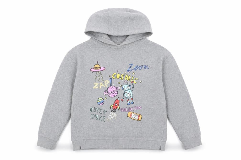 Next Boys Grey Pullover Hoodie, 10 Years, Space Theme