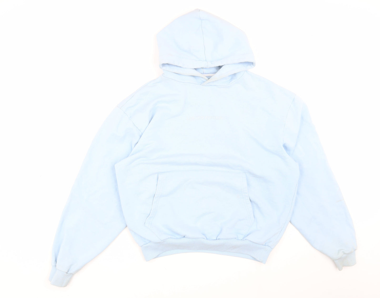 boohooMAN Men's Blue Pullover Hoodie, M, Regular Fit