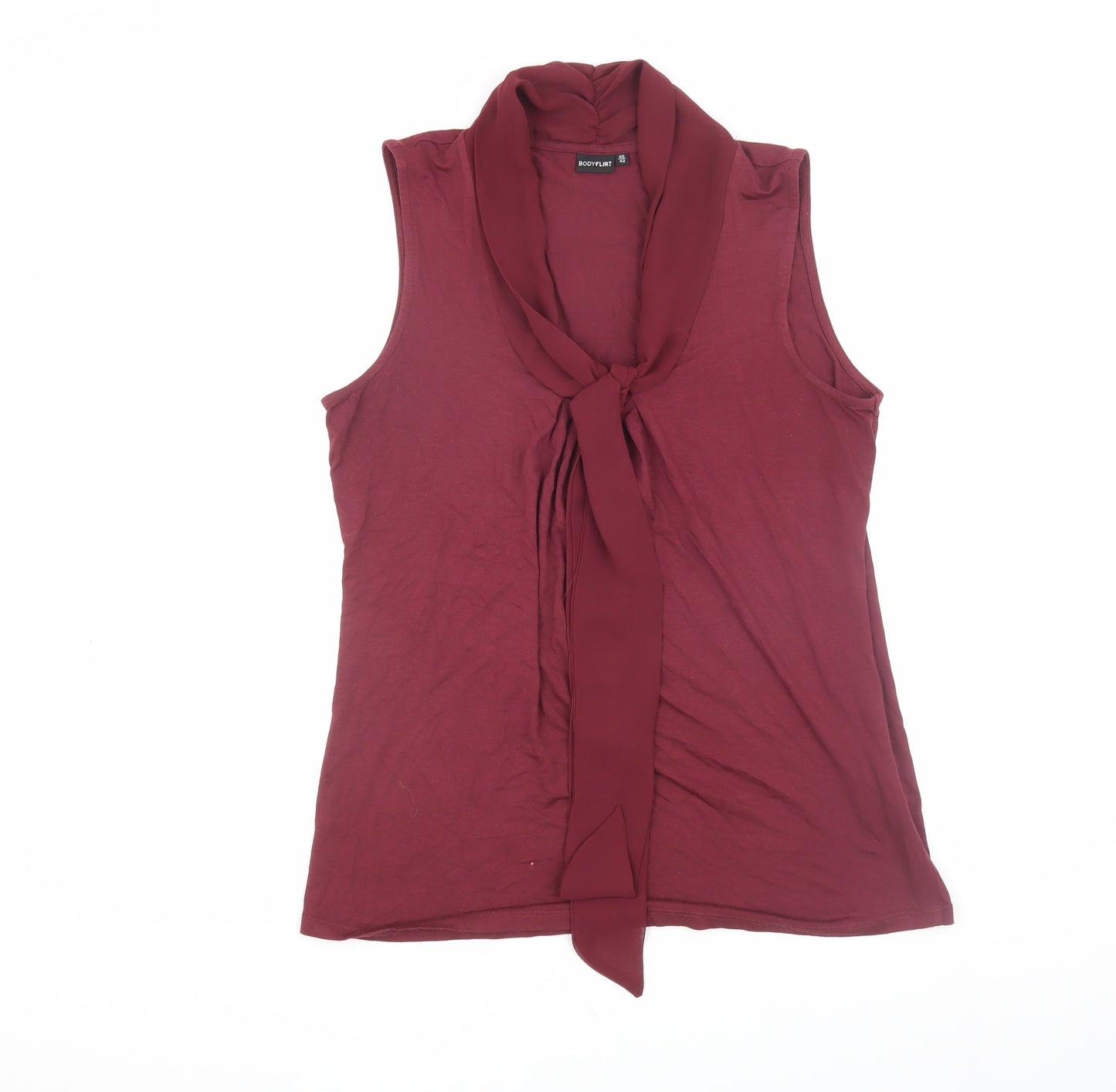 Bodyflirt Women's Red Sleeveless Bow Blouse Size 12-14