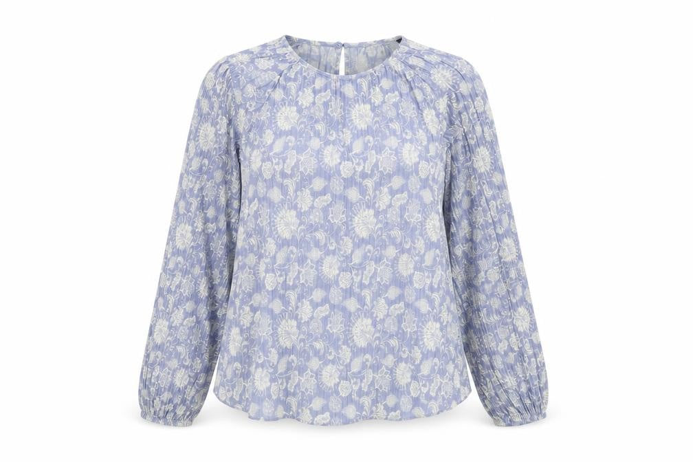 Marks and Spencer Women's Blue Floral Blouse Size 12