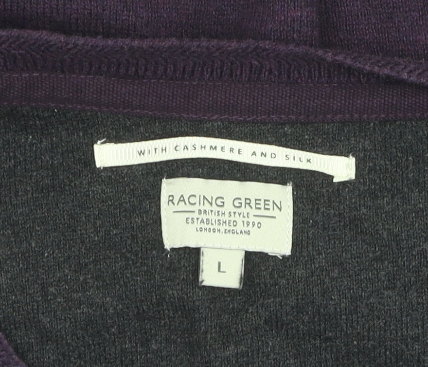 Racing Green Men's Purple V-Neck Pullover Jumper L
