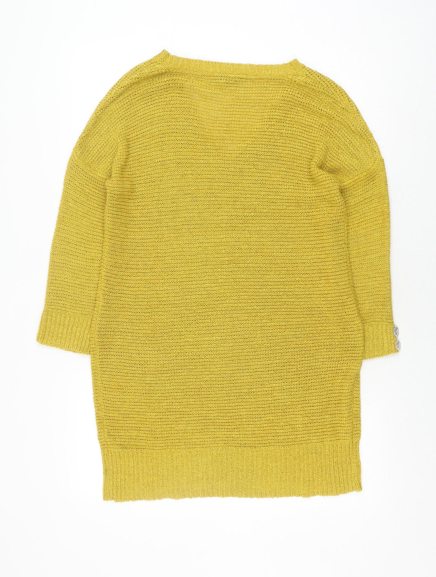 Wallis Women's Yellow V-Neck Cardigan M