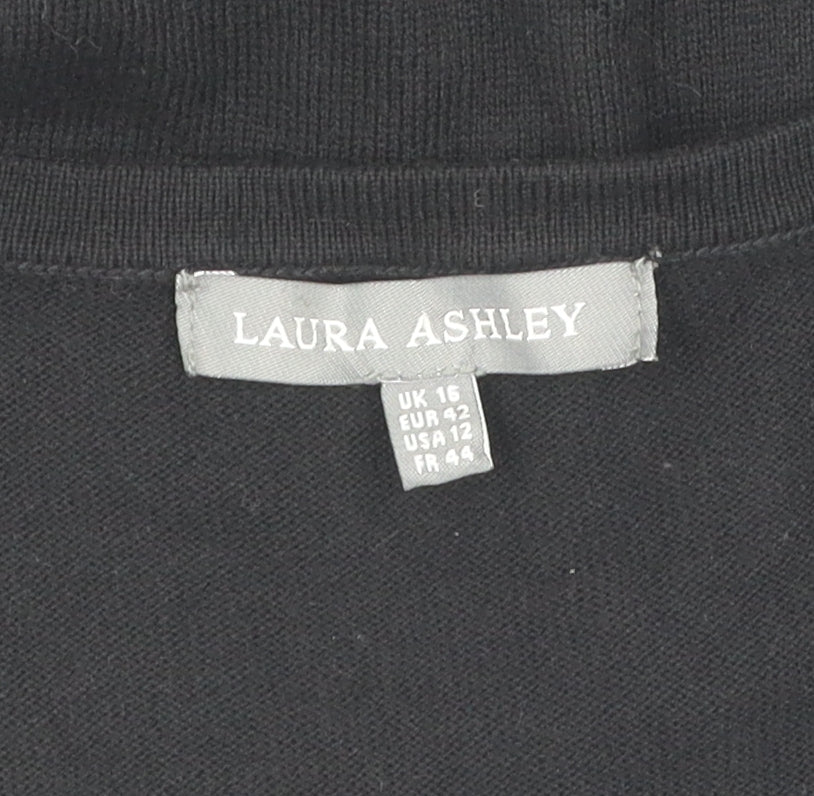 Laura Ashley Women's Black Cardigan, Size 16