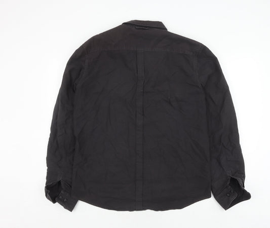 DKNY Men's Black Long Sleeve Casual Shirt L