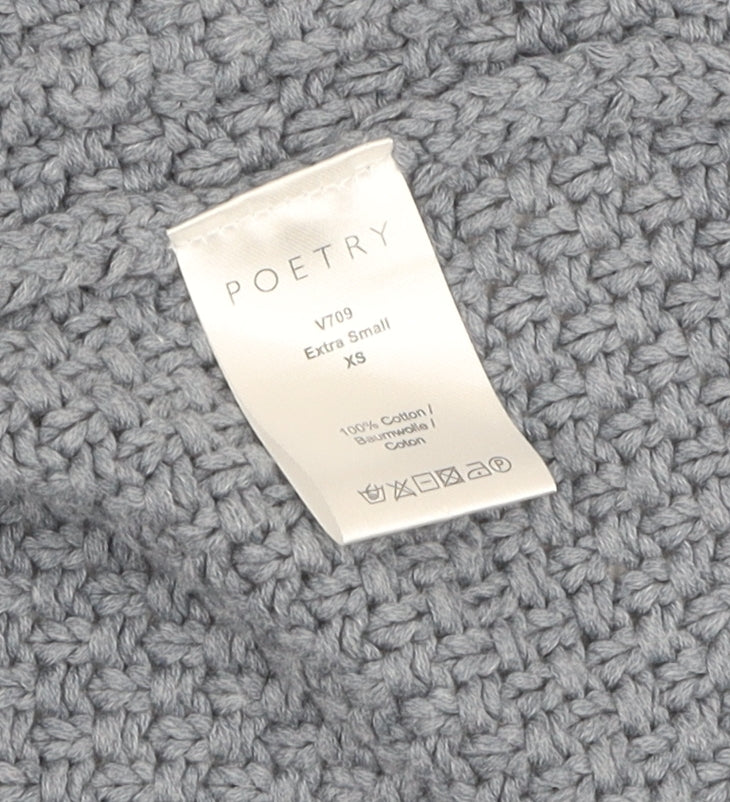 Poetry Women Grey XS Cardigan with Pockets