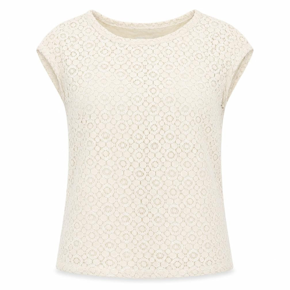 Womens UK Size 8 Boden Ivory Cotton Blend Blouse