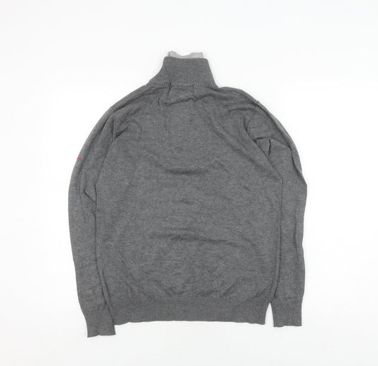 Bogart Grey Men's Full Zip Jumper L Viscose Knit