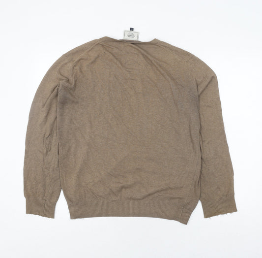 John Lewis Men's Beige Cotton Cashmere Pullover - M