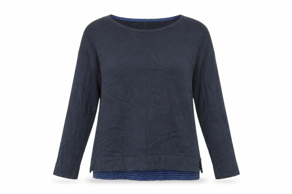 Womens UK 12 Regular White Stuff Blue Pullover Tight-Knit
