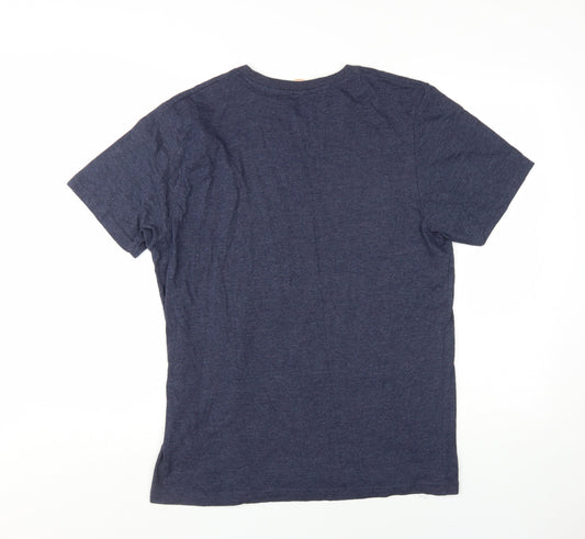 Salvage Men's Blue Graphic T-Shirt L Recycled