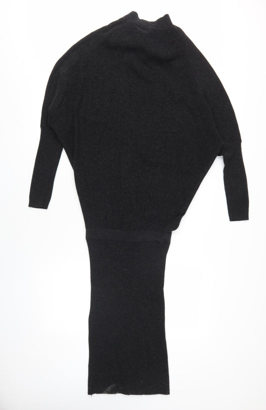 AllSaints Women's Black Midi Knit Bodycon Dress