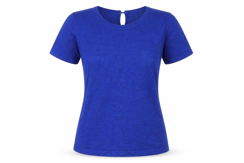 Womens UK Size S VERO MODA Blue Viscose Blend T-Shirt