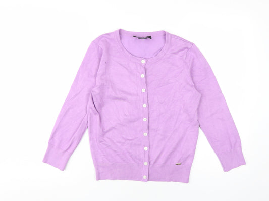 DKNY Women's Purple Cardigan, Long Sleeve, Size S