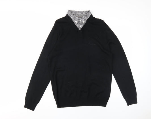 Pierre Cardin Men's Black Pullover Jumper Size L
