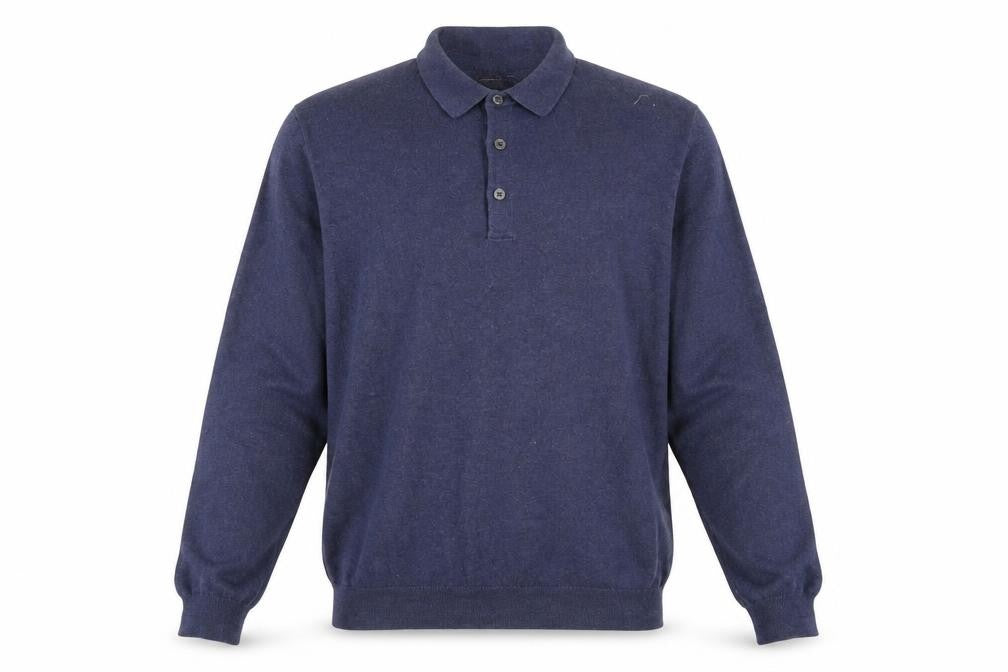 Front view of French Connection Men's Blue Collared jumper M