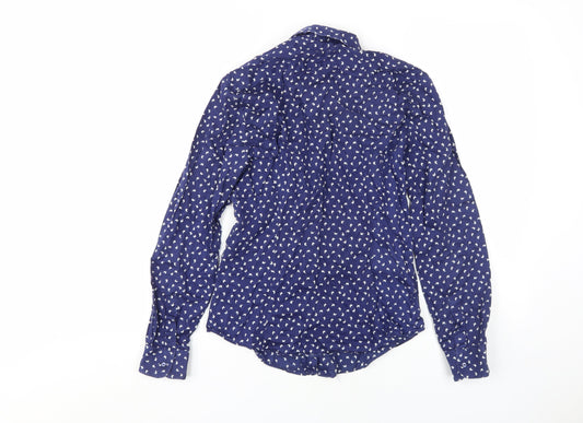 T.M. Lewin Women's Blue Animal Print Shirt Size 8