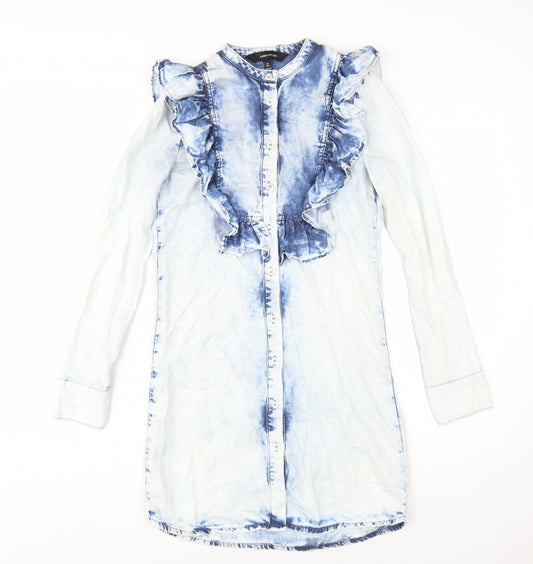 Karen Millen Women's Blue Shirt Dress Size 6