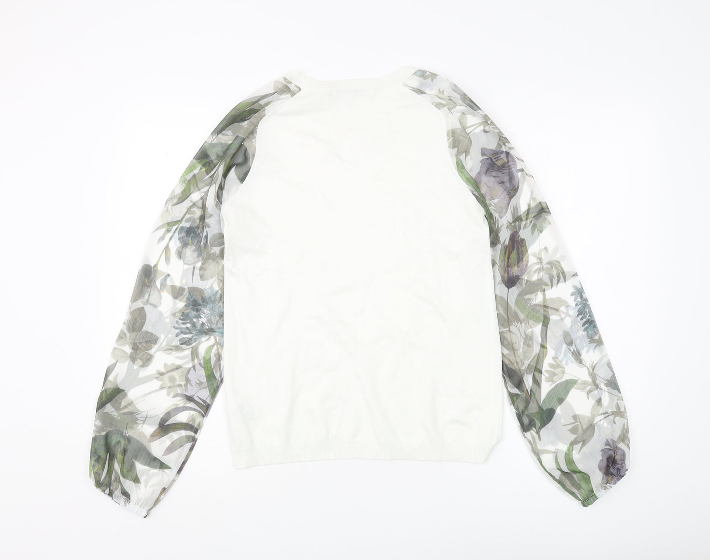 Next Women's White Floral Pullover Jumper Size 10
