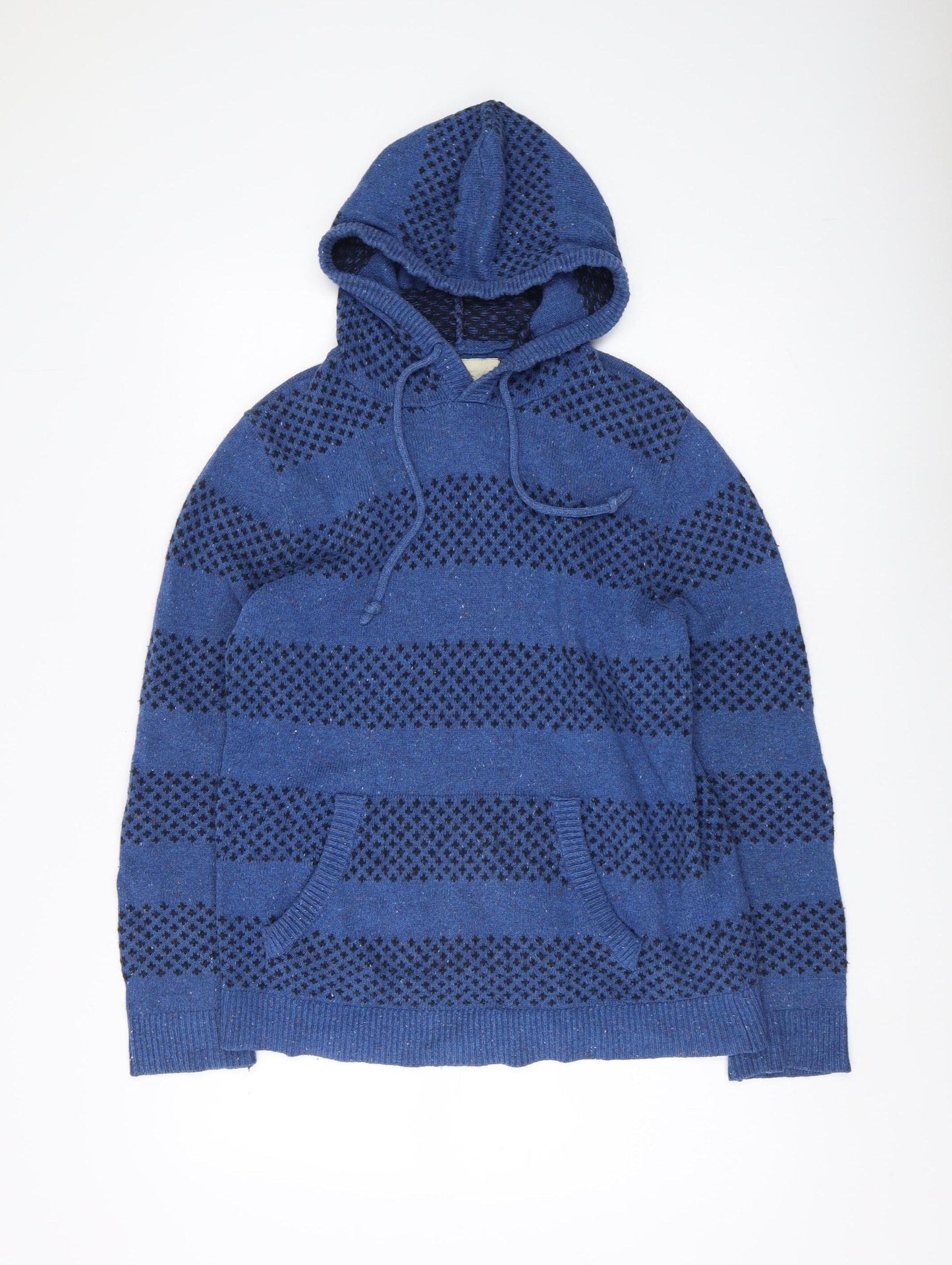 Hollister Women's Blue Striped Knit Pullover Hoodie S
