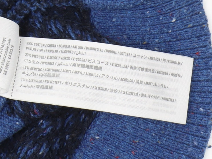 Hollister Women's Blue Striped Knit Pullover Hoodie S