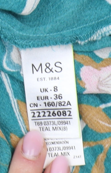 Marks and Spencer Women's Floral Dress, Size 8, Multicoloured