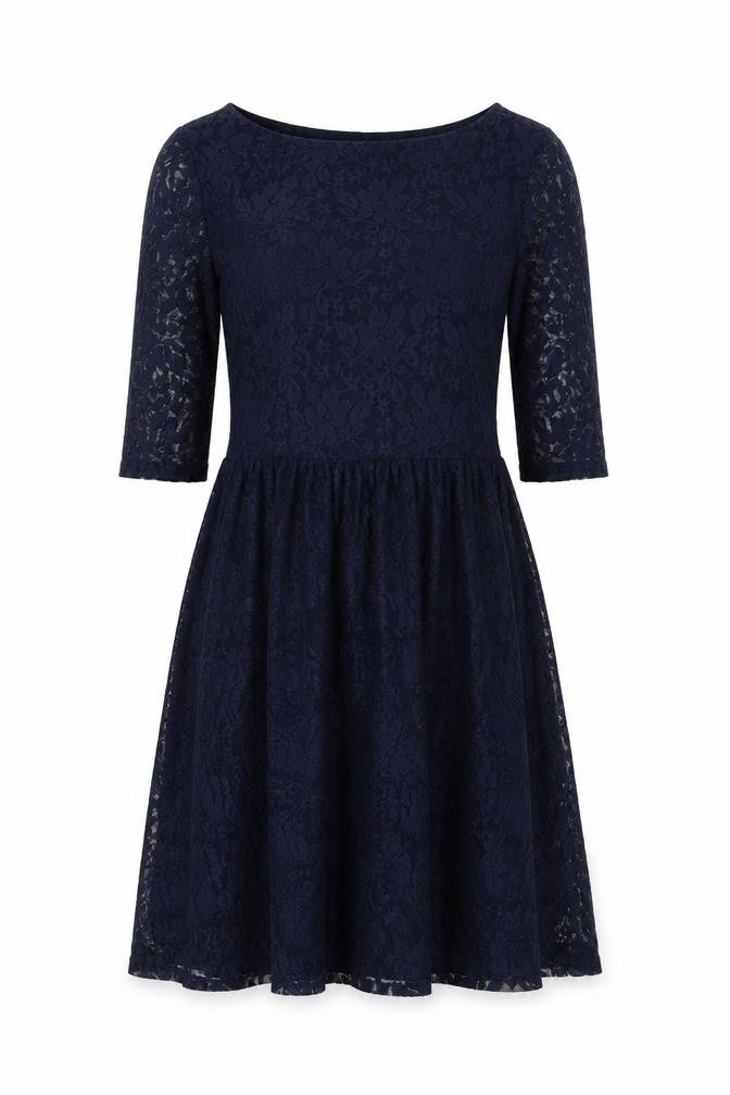 River Island Women's Blue A-Line Lace Dress Size 12