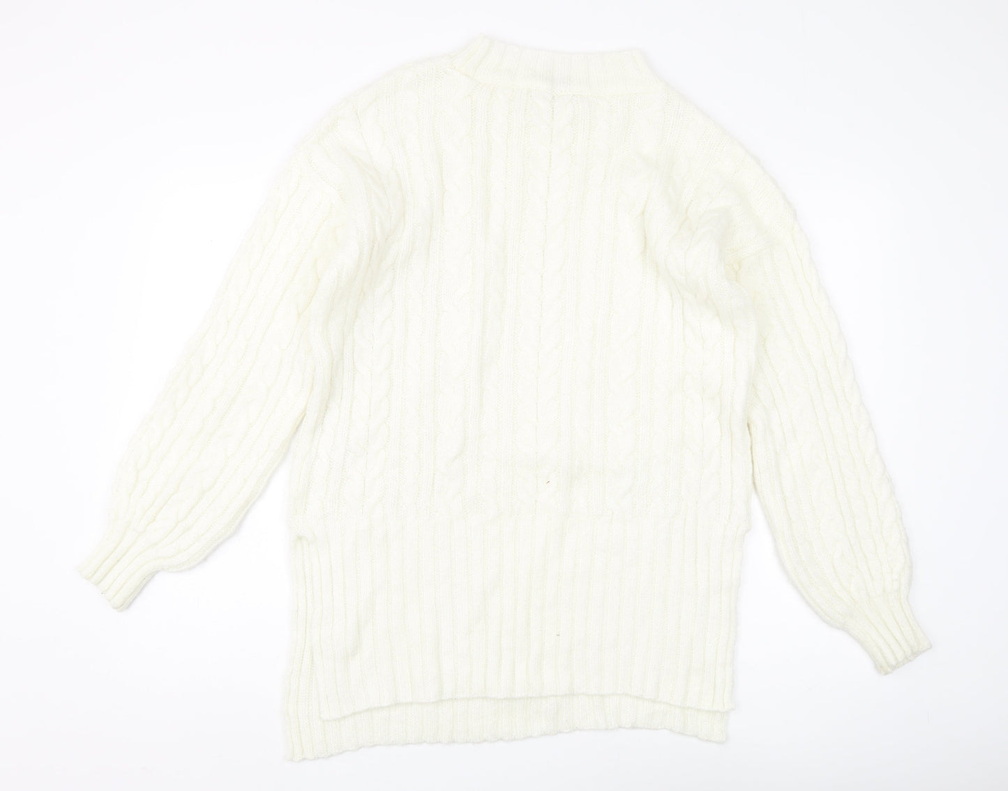 Next Women's White Cable-Knit Pullover Jumper, Size S