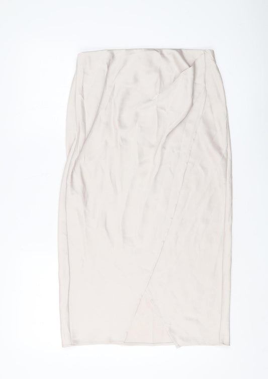 Rachel Zoe Women's Ivory Midi Wrap Skirt in M Size