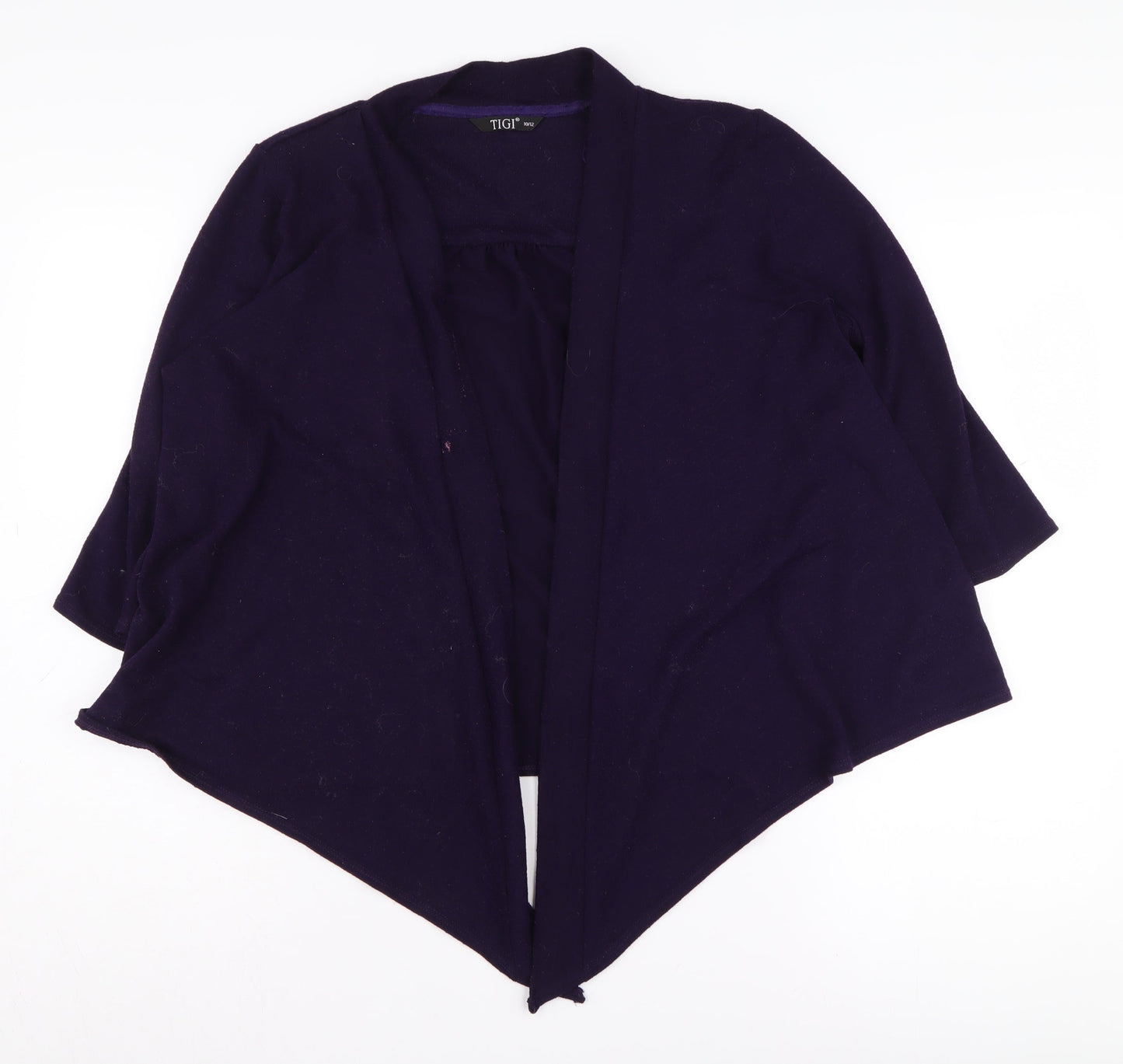 TIGI Women's Purple Cardigan M 3/4 Sleeve Knit