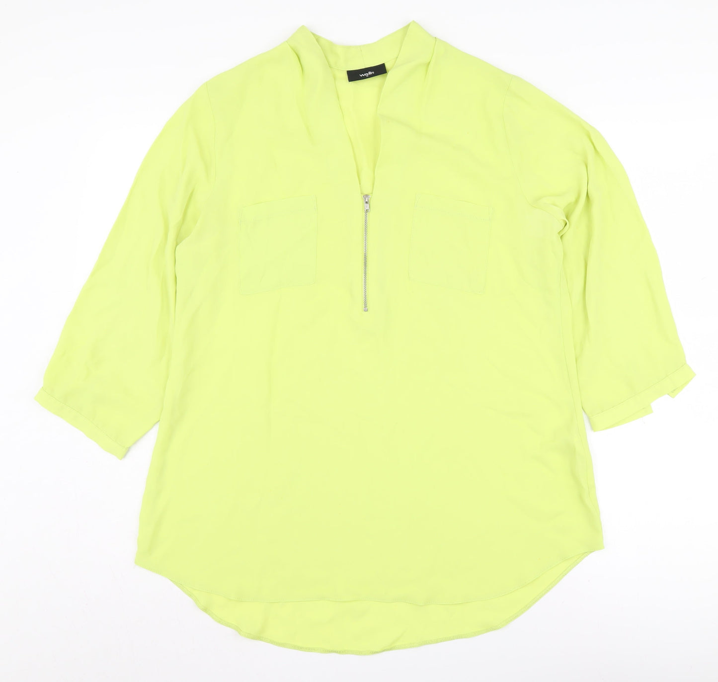 Wallis Women's Yellow 3/4 Sleeve Blouse - Size M