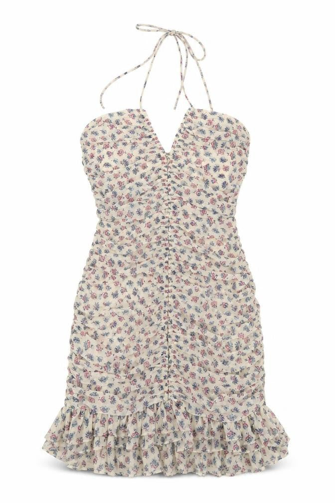 Zara Women's Multicoloured Floral Halter Slip Dress, Size 8